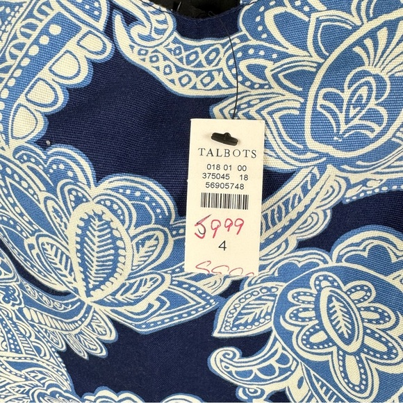 Talbots Blue Two Toned Floral Print Straight Skirt Size 4 - Picture 4 of 6